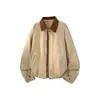 Chaqueta Harrington estilo retro americano, corte holgado para hombre, ropa de trabajo casual, longitud corta, adecuada para parejas