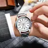 En Stock Único de Nicho Acero Inoxidable Relojes para Hombre Venta al por Mayor Luz Azul Transfronterizo Moda Regalo Reloj de Cuarzo Reloj para Hombre