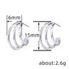 Pendientes de línea multicapa simples de moda Cao Shi, temperamento francés, elegantes, para uso diario, joyería de diseño geométrico