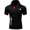 Polo de negocios de verano para hombre, color liso, manga corta, juvenil, informal, popular, camiseta de manga corta, sudadera