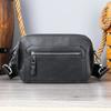 Bolsa Transversal Masculina da Moda e Versátil Mais Vendida no Exterior Couro Genuíno Bolsa Quadrada Pequena Casual para o Dia a Dia Bolsa de Ombro de Couro Bovino de Primeira Camada para Homens