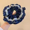 Scrunchie de Renda com Borda Estilo Pastoral Coreano e Japonês Elástico Alto Floral Tendência Anel de Cabelo para Penteado Updo Acessório de Cabelo Personalizado