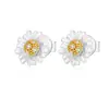 Venda Direta da Fábrica Design Original Pequenos Brincos de Margarida Prata de Lei 925 High-End Estiloso Crisântemo Nicho Brincos para o Dia a Dia