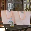 Bolsa Tejida Portátil de Gran Capacidad, Logo Personalizado, Bolsa de Compras de Almacenamiento Recubierta de Plástico, Bolsa de Regalo para el Día del Niño