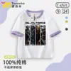 Camiseta Delta Action Weilong para Niños Verano 2026 Modelo Nuevo para Niños Mayores Algodón Puro Manga Corta Cuello Redondo Camiseta Básica