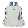 Mochila Antifurto Feminina 2025 Nova Moda Couro Macio Dupla Finalidade Grande Capacidade Mochila de Viagem Leve Para Deslocamento Trabalho Escola