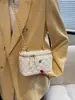 Bolso Caja Minimalista Estilo Francés Transfronterizo 2026 Inspirado en Chanel Personalizado PU Acolchado Bordado Bolso de Hombro Cruzado