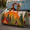 2026 Novo Modelo Transfronteiriço Estilo Pintura a Óleo Série 1 Curta Distância Portátil Acolchoada Bolsa de Viagem Multifuncional Esportiva Fitness