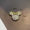 Urso coelho de desenho animado fofo com diamantes completos acessórios de liga acessórios de cabelo retro amor brincos roupas acessórios DIY feitos à mão