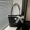 Bolso de hombro grande y elegante con ribete de encaje, informal, capacidad grande, moda de verano para ir al trabajo, para mujer