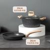 Conjunto de Panelas Transfronteiriço Conjunto de Quatro Peças Doméstico Pedra Médica Panela de Alto Valor para Cozinhar a Vapor e Fritar Tudo-Em-Um Panela Antiaderente Atacado