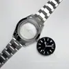 Caixa de relógio com vidro de safira, pulseira de três elos/cinco elos, compatível com movimento 8215/1612, conjunto completo de acessórios para relógio