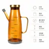 Garrafas de óleo de vidro à prova de luz para atacado, garrafas grandes de alta capacidade à prova de vazamento para molho de soja e vinagre, de borossilicato de alta qualidade para uso culinário, resistentes ao calor e fáceis de limpar