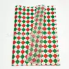 Papel de Presente de Natal Homem Velho Esquiando Igloo Folhas de Azevinho Frutas Vermelhas Papel de Seda Colorido Papel de Pera de Neve Dobrável