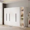 Armario para uso doméstico en el dormitorio, gabinete de almacenamiento de doble puerta, diseño moderno simple, adecuado para apartamentos pequeños y propiedades de alquiler, gabinete de almacenamiento ensamblado de lujo ligero