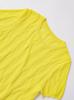 Suéter delgado de punto liso de manga corta con textura ondulada amarilla de cuello redondo para mujer, verano, estilo europeo y americano, nuevo transfronterizo