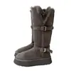 2026 Inverno Novo Solado Grosso Slip-on Fivela de Couro Forro de Pelúcia Acolchoado de Algodão Quente Botas de Neve Sapatos Casuais de Algodão Femininos
