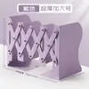 Suporte retrátil para livros com porta-canetas, suporte e organizador de mesa para livros, prateleira de metal para mesa de escritório