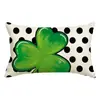 Calle irlandesa transfronteriza. Funda de almohada de lino con estampado de trébol del Día de San Patricio funda de almohada de césped de la suerte para sofá