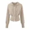 Novo Estilo 2026 Roupa Relaxada Preguiçosa para Mulheres, Top Cardigan com Capuz Sexy de Corrente com Strass para Marcar a Cintura com Calças Casuais Ligeiramente Flare