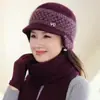 Gorro Cálido de Invierno para Señoras Mayores, Mujeres de Mediana Edad, Gorro de Lana Grueso con Terciopelo Interior para Protección de Orejas, Gorro de Punto Antifrío para Ciclismo