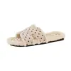 Pantuflas de Felpa de Lunares para Mujer 2026 Estilo Nuevo Estilo Retro Ligeras Antideslizantes para Caminar en Casa al Aire Libre Pantuflas Perezosas
