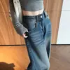 Tiro real 2026 súper calientes pantalones anchos retro para mujer otoño nuevo estilo de alta gama diseño esmerilado lavado sentido del diseño jeans holgados