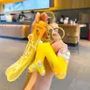Chaveiro de Letra Criativo Preenchido com Óleo Moda Feminina Colorido Pingente de Bola Flutuante Anel de Chaveiro para Bolsa de Casal