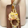 Cadena de Teléfono Linda Auténtica Pop Mart Llavero con Cuentas de Cristal Colgante para Niñas Accesorio Personalizado para Bolsa