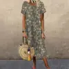 Roupas Middy Femininas 3D Estilo Antigo Impressão Digital Verão 2024 Super Grande Praia Manga Curta Elegante Comércio Exterior Transfronteiriço