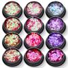 Polvo brillante con forma de corazón de 3 mm para decoración de uñas, con degradado láser, lentejuelas y purpurina, conjunto mixto, venta al por mayor transfronteriza