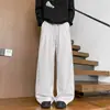 Calça de moletom masculina, calça comprida, bordada, calça casual reta solta, marca da moda, azul marinho, peso pesado, perna larga, esportiva, com bom caimento