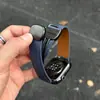 Correa de Reloj de Cuero Genuino con Patrón de Lichi y Hebilla Ultra Magnética Adecuada para Apple Iwatchs11 Huawei Gt7 Samsung 7
