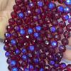 Contas redondas de vidro de cristal azul safira cortadas AB cor 96 superfície disco rígido corte contas DIY cordão várias cores disponíveis