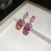 Conjunto de Colar e Brincos Flor de Zircônia Gota d'Água Estilo Japonês e Coreano Nobre Elegante Sofisticado Corrente para Clavícula Luxo Leve Colar de Alta Qualidade