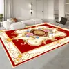 Alfombra de Estilo Europeo para Sala de Estar, Lujo Ligero y Sensación de Alta Gama, Mesa de Café, Alfombra de Noche para Dormitorio, Habitación con Mirador, Alfombrilla de Piso Marroquí Vintage
