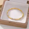 Pulsera Yiluyin de Plata S925 Chapada en Oro con Patrón de Bambú Cepillado, Nuevo Estilo Chino, Diseño Único, Simbolizando el Crecimiento Continuo