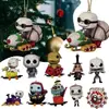 2024 Transfronterizo Nuevo Jack y Sally Pesadilla Navidad Joyería Colgante Acrílico Colgante Plano