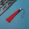 Colgante de borla con cuentas blancas y cordón de 12 cm Nudo chino Accesorio para solapa de ropa Adorno colgante para interior de coche Colgante de borla