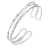 Pulsera Abierta Brillante Simple de Ajo para Mujer Coreana Popular Par de Pulseras de Cuentas Pulseras de Plata Joyería para Mano