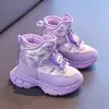 Zapatos Grandes de Algodón para Niñas Botas de Nieve Gruesas para Niños Invierno Nuevas Botas de Algodón de Princesa Cálidas Antideslizantes Botines para Niñas