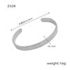 Pulsera texturizada de moda simple elegante europea y americana tipo C de acero de titanio chapado en oro pulsera abierta joyería del mismo estilo de celebridad de TikTok