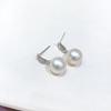 Pendientes de plata S925 con diseño de hoja de arco y circonita blanca incrustada, cuentas de 9-10,10-11 mm, sin cuentas.