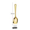 Venta caliente cuchara para servir de acero inoxidable no magnético Colador cuchara para servir para hotel buffet Colador cuchara grande dorada
