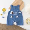 Roupas de Bebê Verão Novo Macacão Jeans Fofo para Meninos e Meninas Bebê Super Fofo Desenho Animado Macacão Sem Mangas