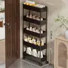 Prateleira de Armazenamento Traseira para Porta de Banheiro Vão Estreito do Banheiro Carrinho Pequeno Ultrafino Vão do Vaso Sanitário Muito Estreito Armário de Armazenamento de Chão Multi-Camadas