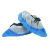 Cubrezapatos desechable no tejido semi-revestido de PP CPE, azul y blanco, engrosado, para exteriores, resistente al desgaste, impermeable y antideslizante.
