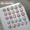 Arte de Uñas de Moda con Pedrería Grande, Montones de Cristales, Corazón Inclinado Súper Brillante, Ángulo Recto Rectangular, Decoración de Uñas de Perlas Colocadas a Mano