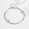 Internet Celebrant Cross-border Thai Silver Retro Quatro Smiley Face Expressão Bolsa Pulseira Personalidade Feminina Nicho Design Smiley Face Velha Mão Jóias