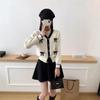 Chaqueta Cárdigan Tejida Estilo Tweed para Mujer 2026 Nuevo Primavera y Otoño Suéter Corto Top Camisa Base Estilo Occidental Interior